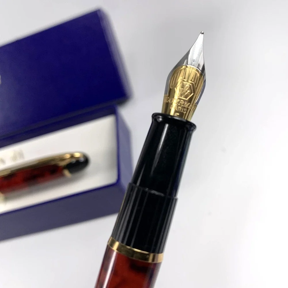 Waterman Phileas Red Marble Fountain Pen & Rollerball Set in Box - Ink & Manual‎